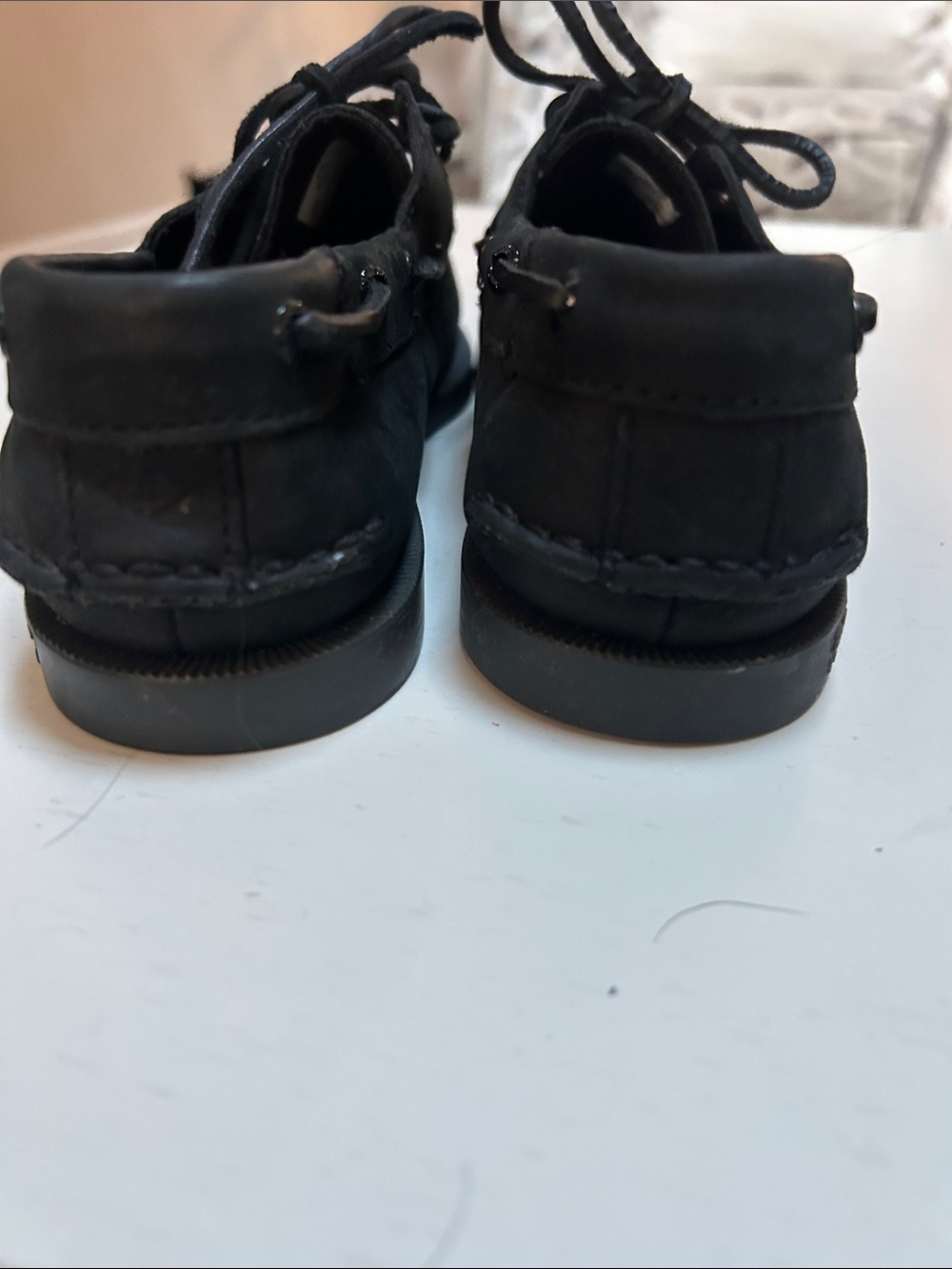 Sperry Boys black  Leather Boat Shoes with Laces - Picture 4 of 4